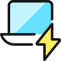 Laptop Flash Icon from Ultimate Colors Set