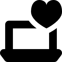 Laptop Heart Icon from Nova Solid Set