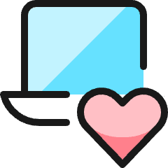 Laptop Heart Icon from Ultimate Colors Set