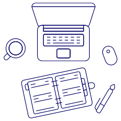 Laptop Workspace 2 Illustration from UX Line Set