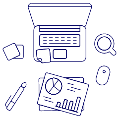 Laptop Workspace 4 Illustration from UX Line Set