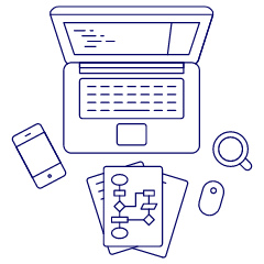 Laptop Workspace 5 Illustration from UX Line Set