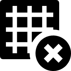 Grid Cross Remove Icon from Nova Solid Set