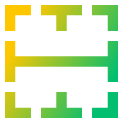 Border Horizontal Icon from Sharp Gradient Set