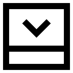 Bar Bottom Panel Close Icon from Sharp Line Set