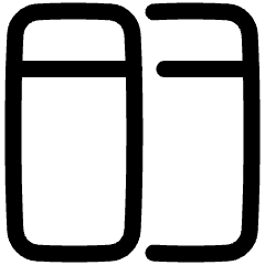 Split Horizontal Icon from Plump Line Set