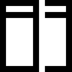 Split Horizontal Icon from Sharp Line Set