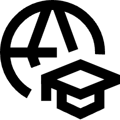 Global Learning Icon from Sharp Line Set