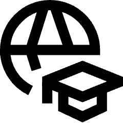 Global Learning Icon from Sharp Line Set