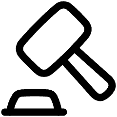 Justice Hammer Icon from Plump Line Set