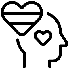 Lgbt Heart Love People Head Icon from Ultimate Light Set