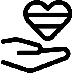 Romance Pride Lesbian Lgbt Heart Hand Share Icon from Ultimate Regular Set