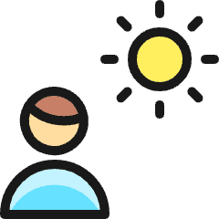 Light Mode Sunny Man Icon from Ultimate Colors Set