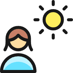 Light Mode Sunny Woman Icon from Ultimate Colors Set