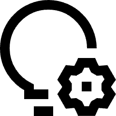 Lighting Setting Gear Icon from Sharp Line Set