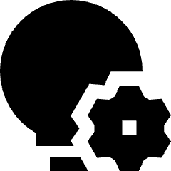 Lighting Setting Gear Icon from Sharp Solid Set