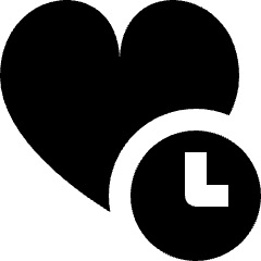 Favorite Heart Clock Schedule Icon from Nova Solid Set