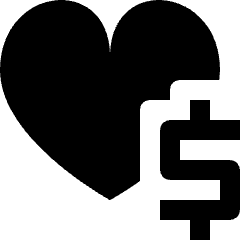 Favorite Heart Money Fund Icon from Nova Solid Set