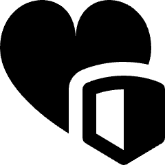 Favorite Heart Security Shield Icon from Nova Solid Set