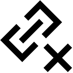 Link Chain Delete Cross Icon from Sharp Line Set