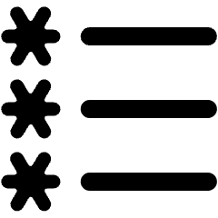 List Stars Icon from Ultimate Bold Set