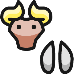 Livestock Bull Footstep Icon from Ultimate Colors Set