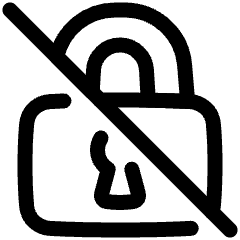 Disabled Padlock Icon from Plump Line Set