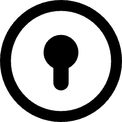 Keyhole Lock Circle Icon from Core Remix Set