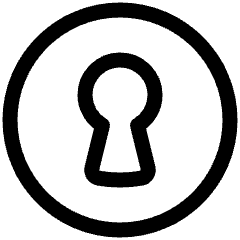 Keyhole Lock Circle Icon from Plump Line Set