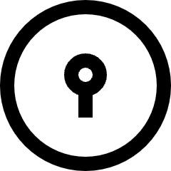 Keyhole Lock Circle Icon from Sharp Line Set