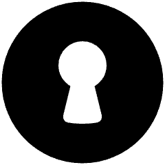 Keyhole Lock Circle Icon from Plump Solid Set
