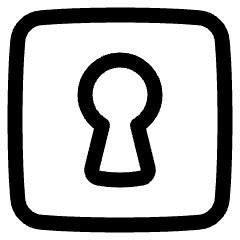 Keyhole Lock Square Icon from Plump Line Set