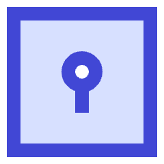 Keyhole Lock Square Icon from Sharp Duo Set