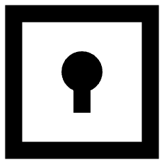 Keyhole Lock Square Icon from Sharp Remix Set