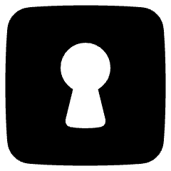 Keyhole Lock Square Icon from Plump Solid Set
