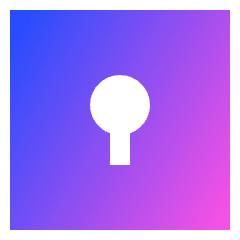 Keyhole Lock Square Icon from Sharp Gradient Set