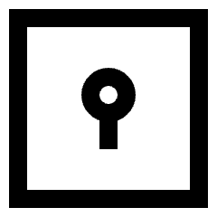 Keyhole Lock Square Icon from Sharp Line Set