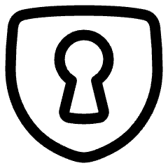 Keyhole Shield Icon from Plump Line Set