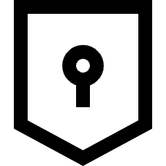 Keyhole Shield Icon from Sharp Line Set