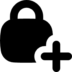 Lock Encryption Add Icon from Flex Solid Set