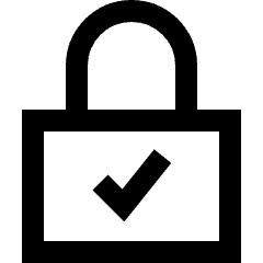 Lock Encryption Check Active Icon from Sharp Line Set