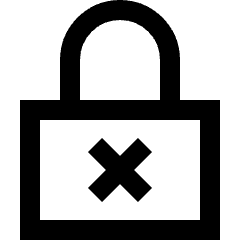 Lock Encryption Off Icon from Sharp Line Set