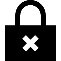 Lock Encryption Off Icon from Sharp Solid Set
