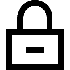 Lock Encryption Remove Icon from Sharp Line Set