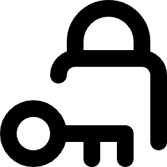 Lock Key Icon from Micro Line Set
