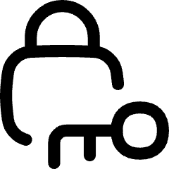 Padlock Key Icon from Flex Line Set