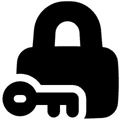 Padlock Key Icon from Plump Solid Set