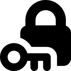 Padlock Key Icon from Core Solid Set