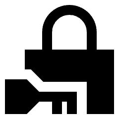 Padlock Key Icon from Sharp Solid Set