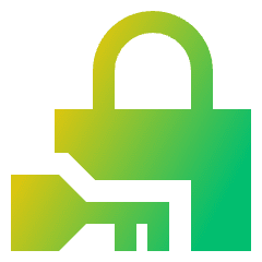 Padlock Key Icon from Sharp Gradient Set